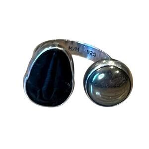 STERLING SILVER 925 TRILOBITE FOSSIL & Metal Ball RING SIZE 9.5